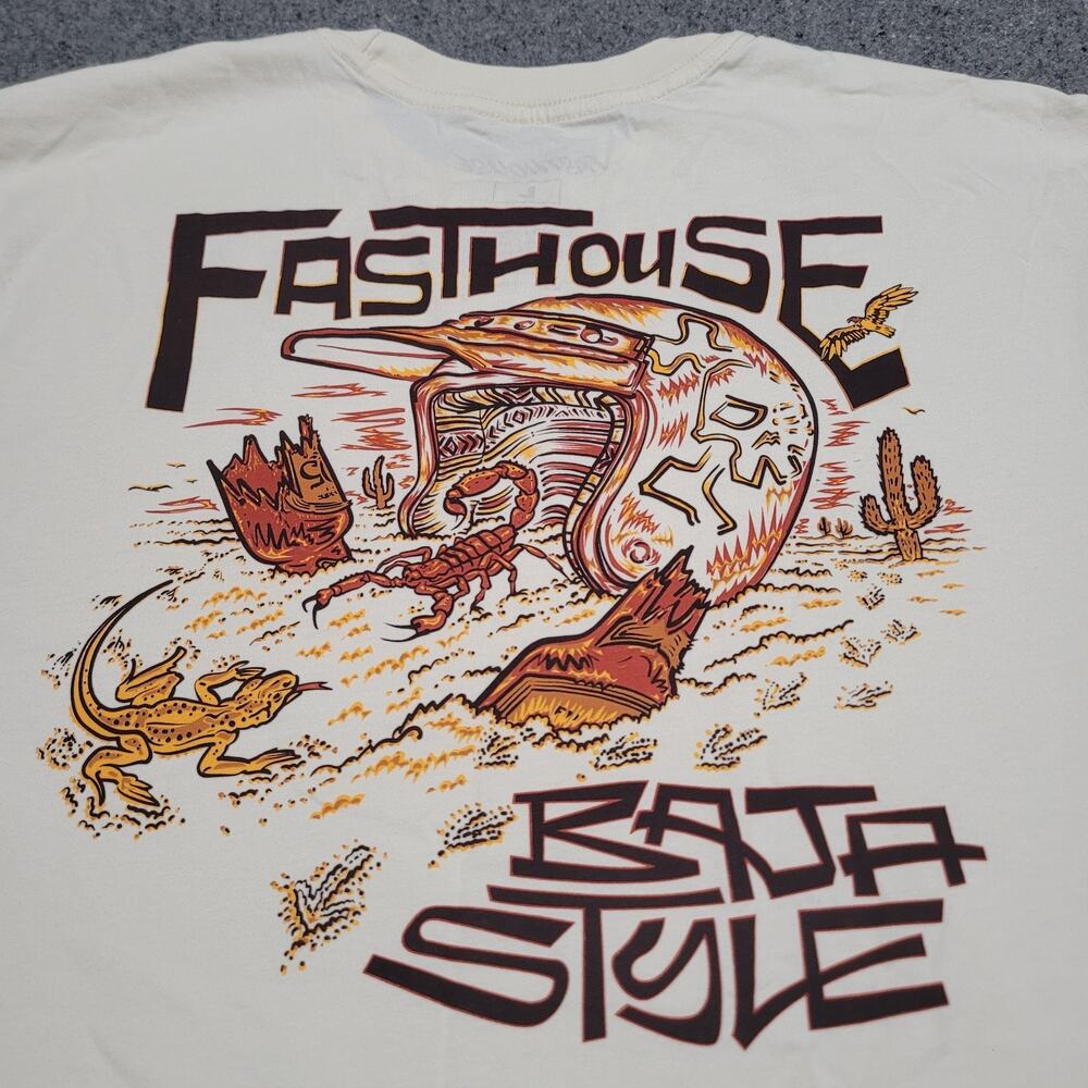 Fasthouse Shirt Mens Large Bone Baja Style Graphic Crewneck Motocross MTB Street